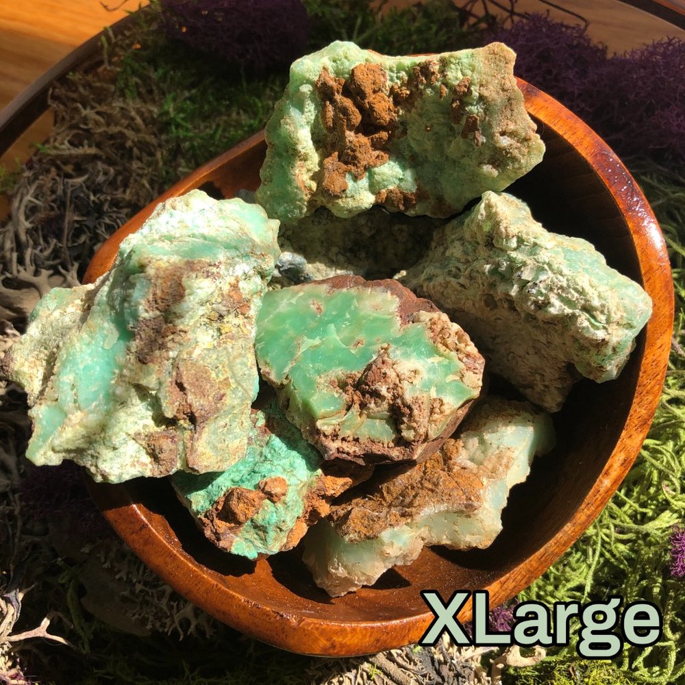 Raw Chrysoprase Chunk from Tanzania XLarge size natural crystal blue green
